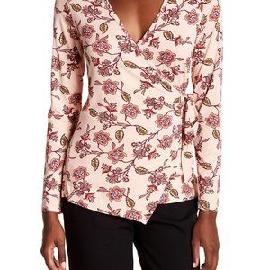 Floral Peach Wrap Top